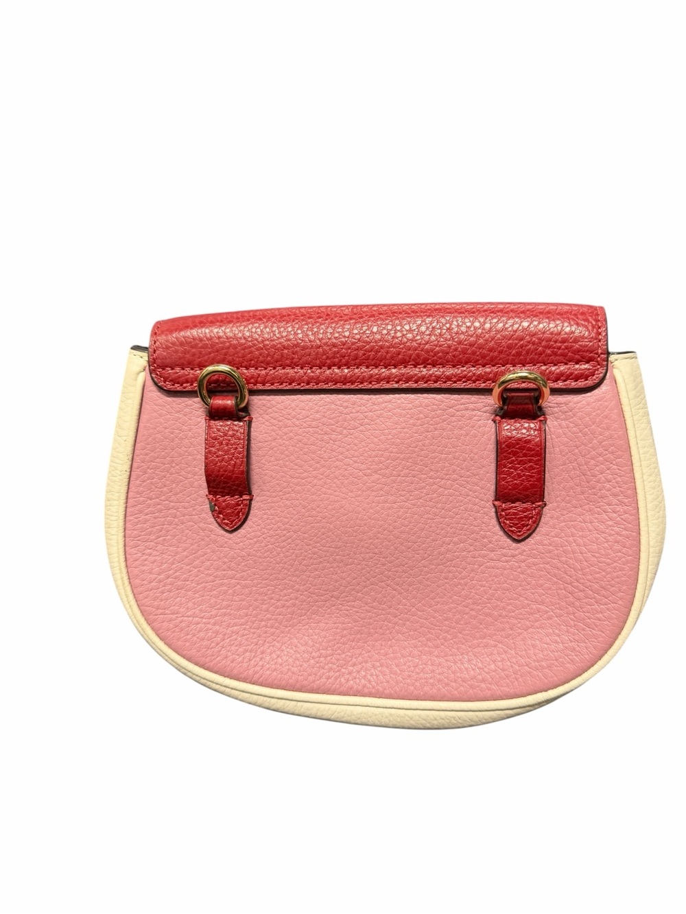 COACH Pebbled Leather Colorblock Crossbody Bag in Red/Pink/Cream missing strap - Picture 2 of 9